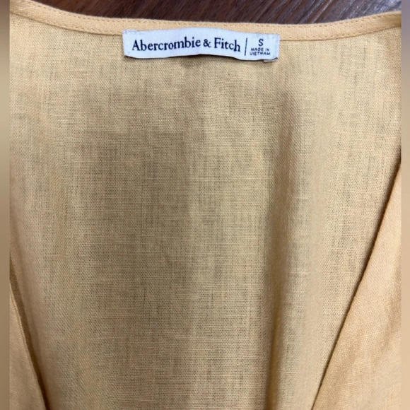 Abercrombie & Fitch yellow linen tie top - Picture 4 of 4